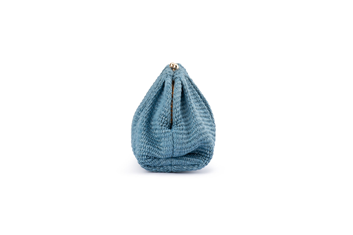 Queenie Gathered Woven Clutch (Blue)