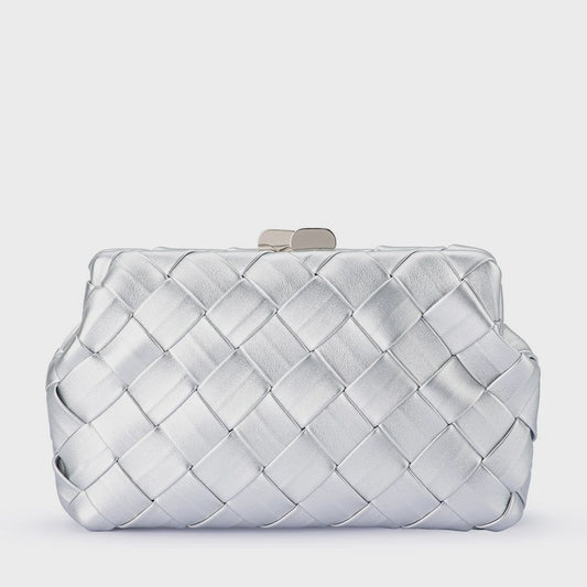 Quinn Woven Clutch (Silver)