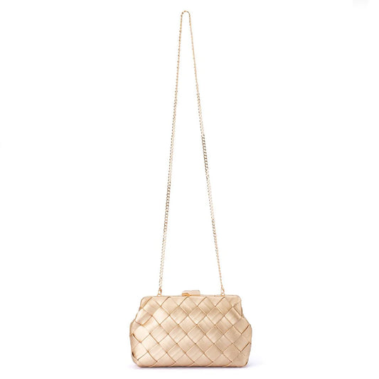 Quinn Woven Clutch (Gold)