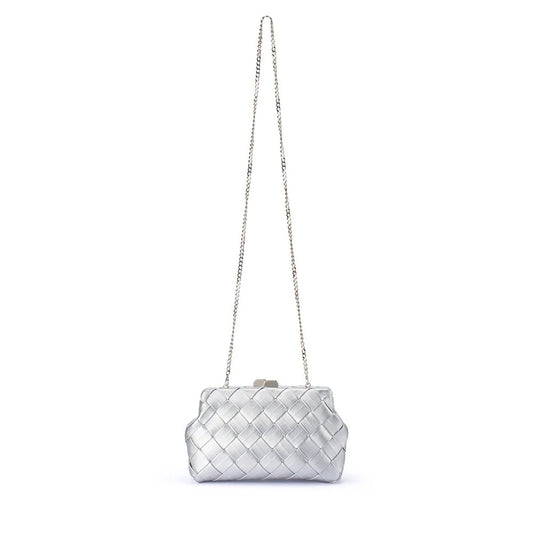Quinn Woven Clutch (Silver)