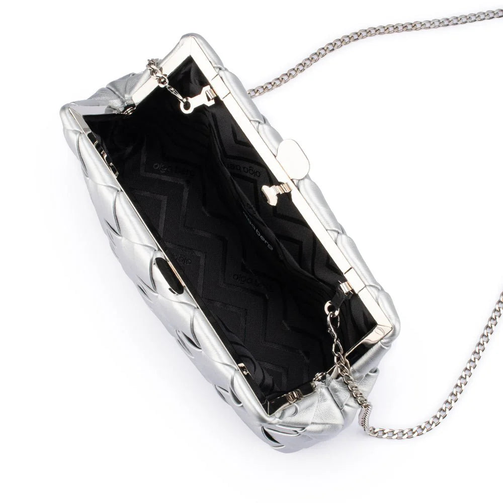 Quinn Woven Clutch (Silver)