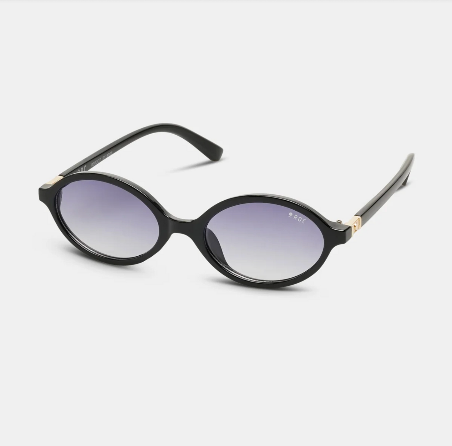 ROC Reboot Oval Sunglasses Black-Blue | Women's Eyewear | Gretel Lane