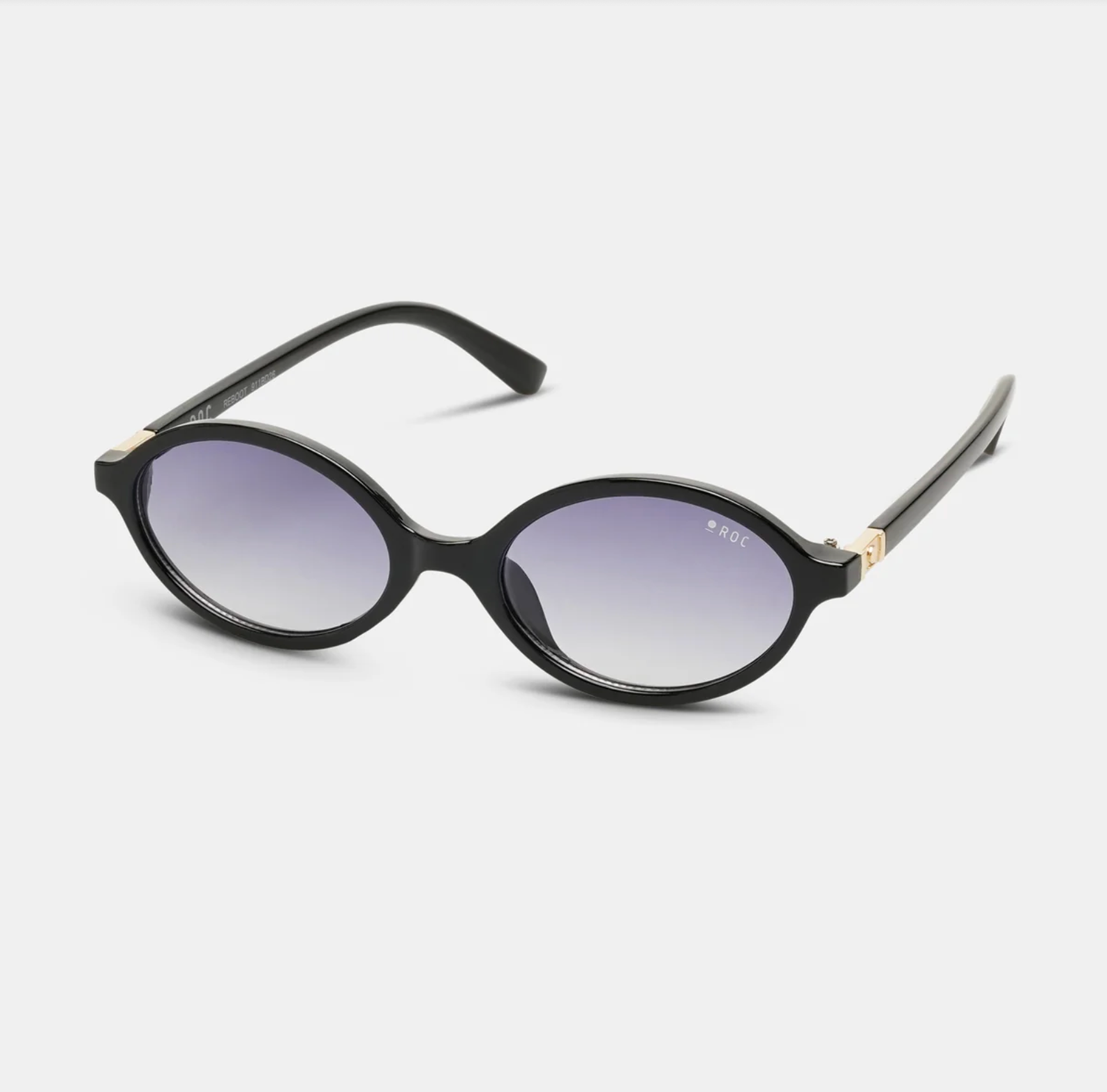 ROC Reboot Oval Sunglasses Black-Blue | Women's Eyewear | Gretel Lane