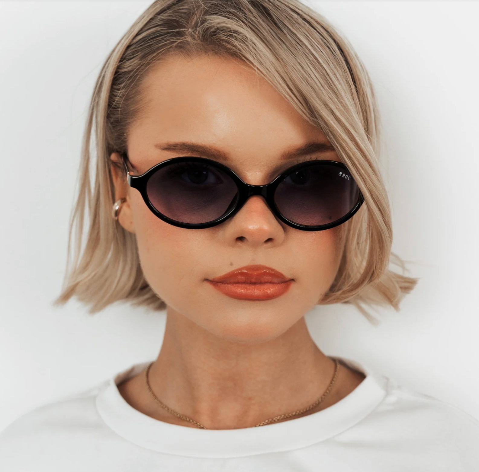 ROC Reboot Oval Sunglasses Black-Blue | Women's Eyewear | Gretel Lane