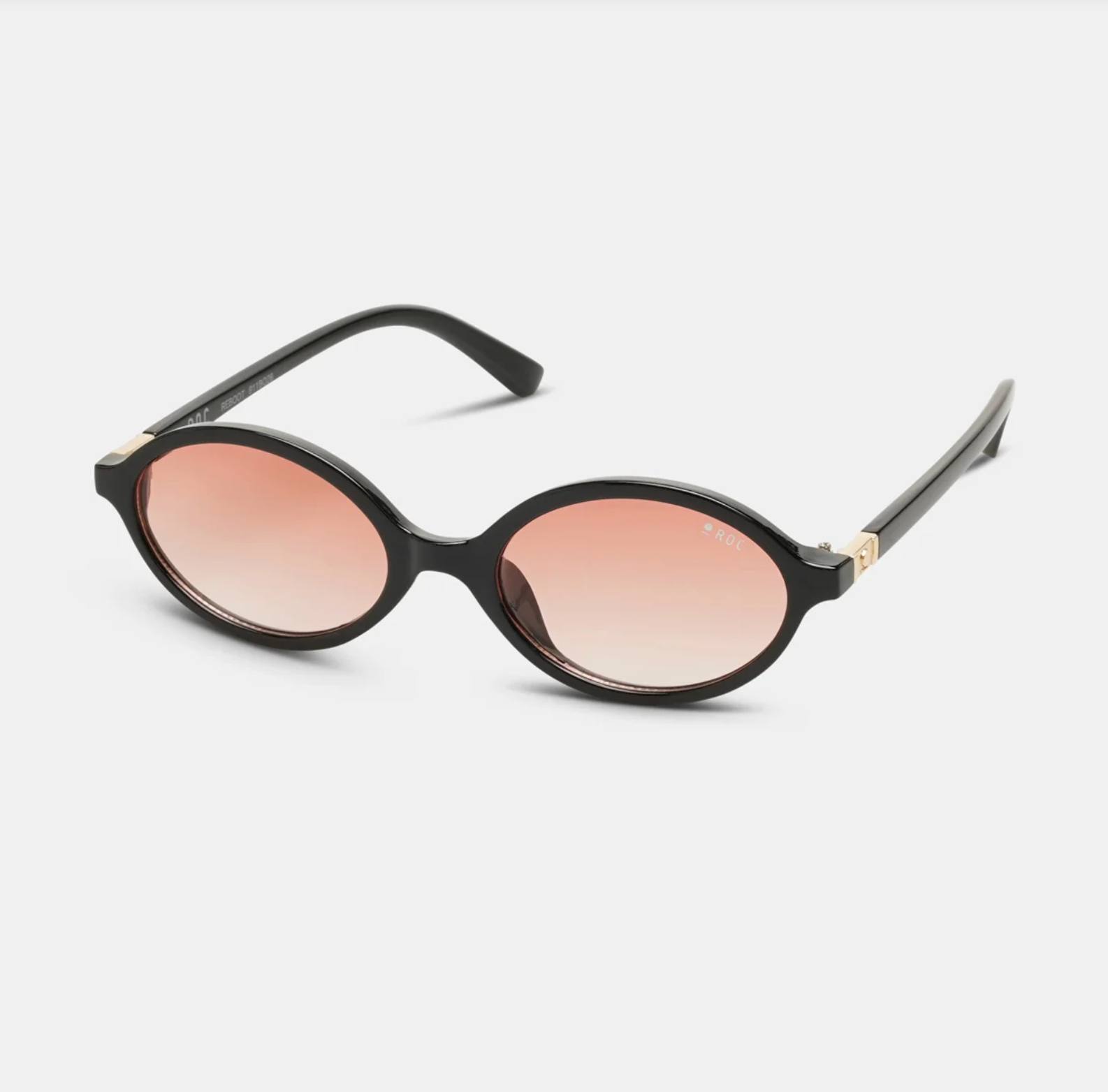 ROC Reboot Oval Sunglasses Black-Tangerine | Women's Eyewear | Gretle Lane