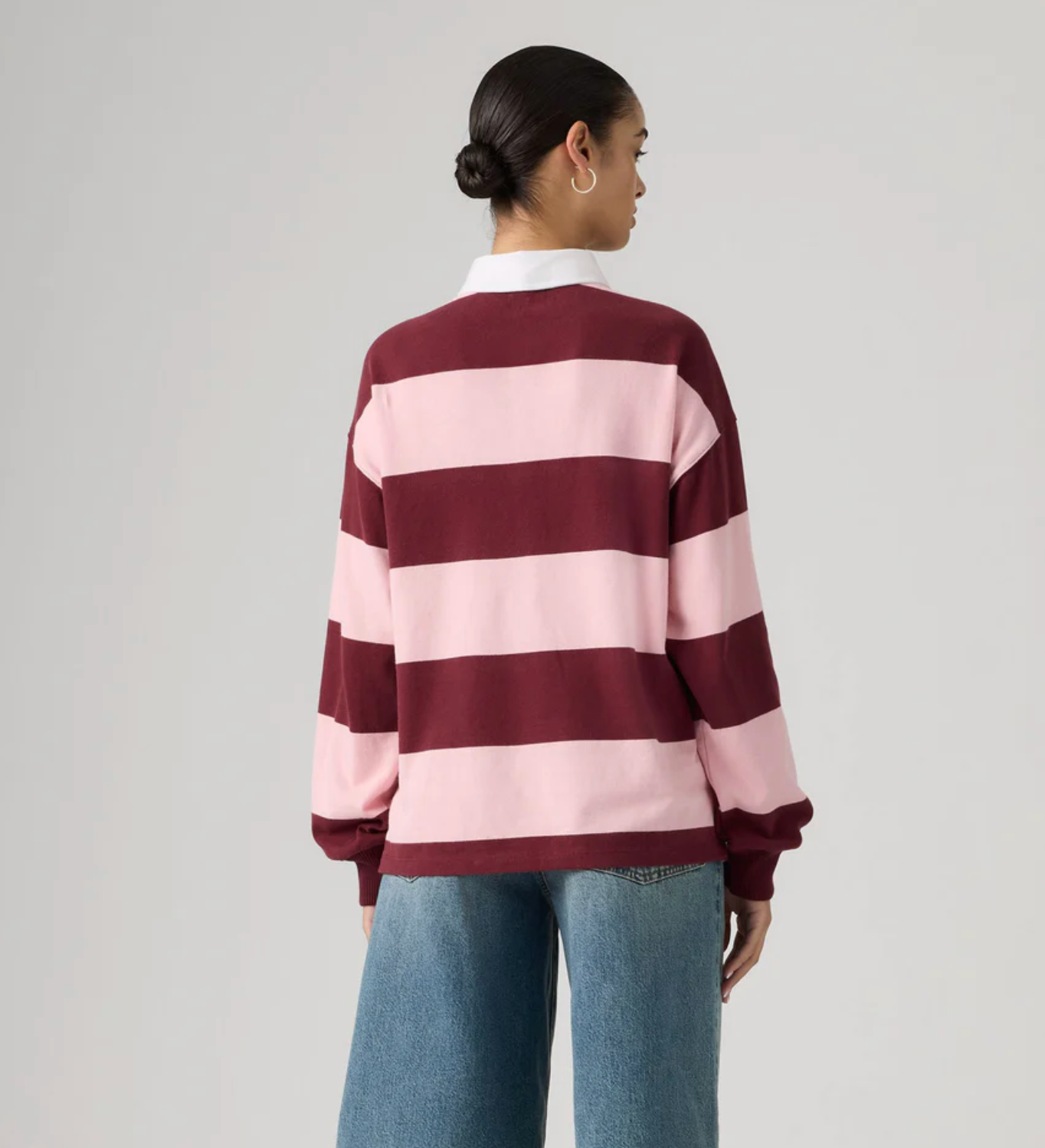 Levi Women's Pink and Maroon Stripe Rugby Top | Gretel Lane