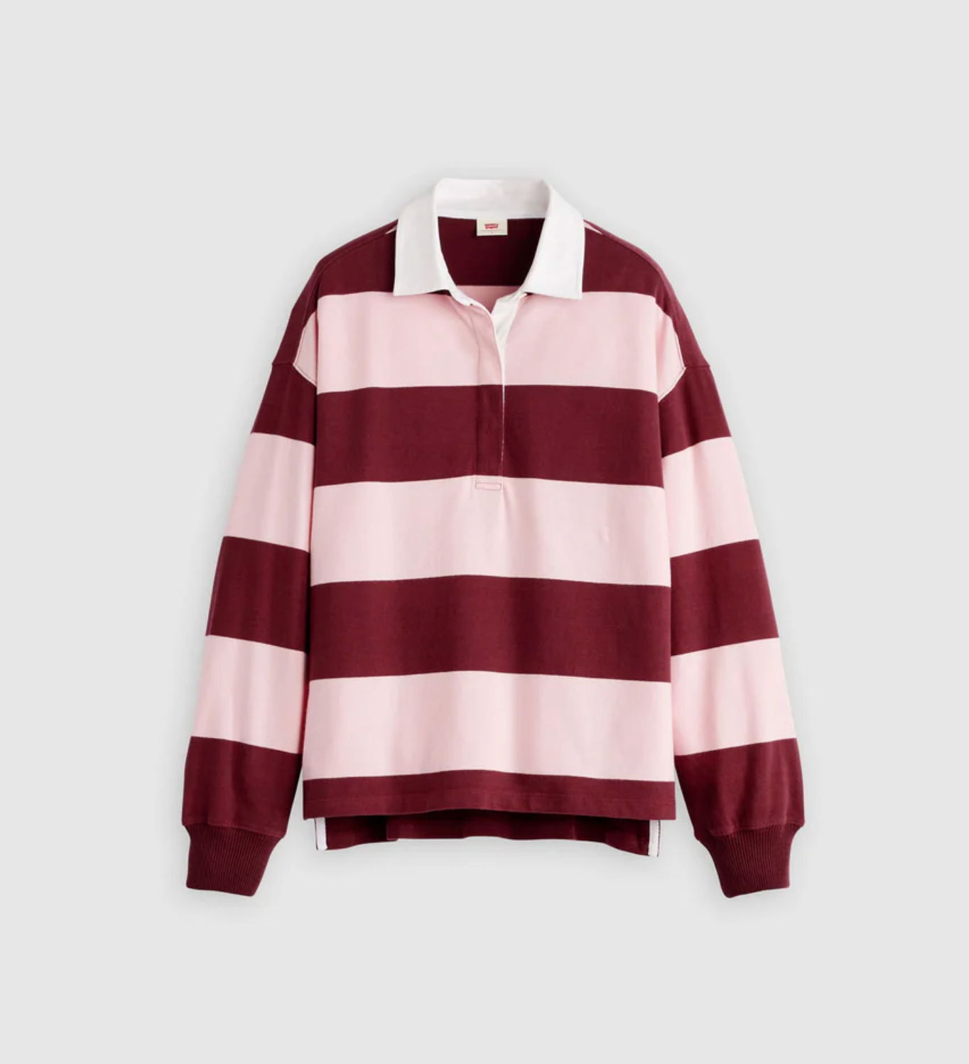 Levi Women's Pink and Maroon Stripe Rugby Top | Gretel Lane