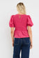 Requite Shirred Body SS Top (Raspberry Ditsy Gingham)