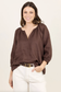 RE:UNION Revolutionary Linen Relaxed  Long Sleeve Top Dark Chocolate | Women's Clothing | Gretel Lane