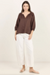 RE:UNION Revolutionary Linen Relaxed  Long Sleeve Top Dark Chocolate | Women's Clothing | Gretel Lane