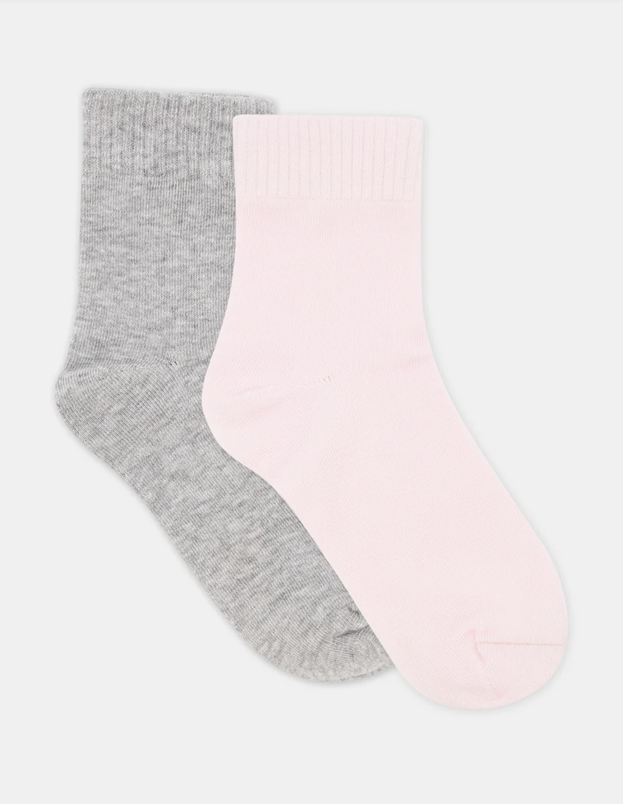 Ambra Rib Top Crew Sock - 2 Pair Pack in Grey Marle & Dahlia Pink | Women's Socks | Gretel Lane