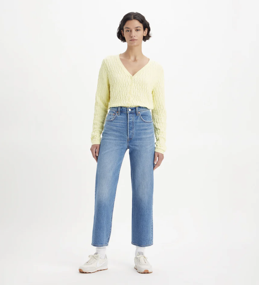 Levi's Women's Ribcage Ankle Jeans in Light Blue Denim | Gretel Lane