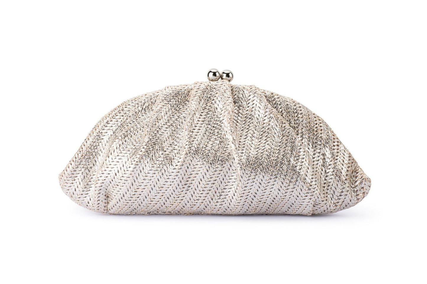 Rita Woven Clutch (Silver)