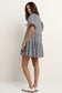 Roam Puff Sleeve Tie Front Mini Dress (Navy Gingham)