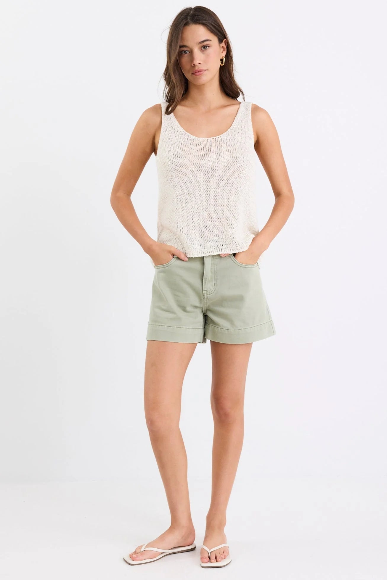 Rumble Denim Shorts (Khaki)