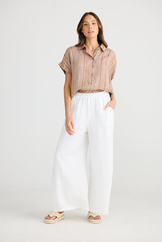 Positano Pant (White Linen)