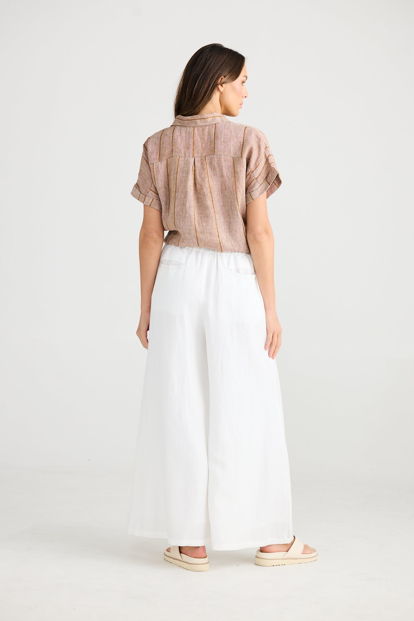 Positano Pant (White Linen)