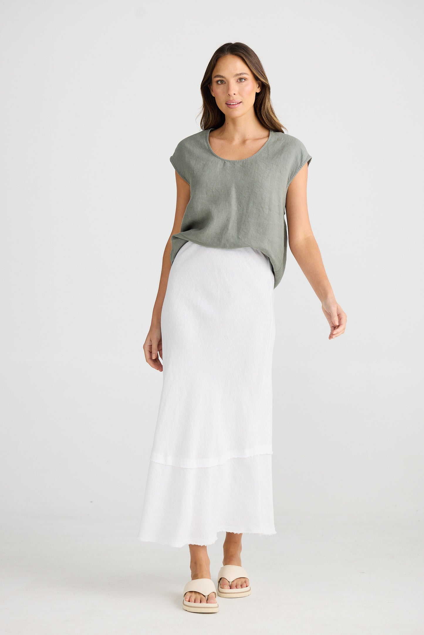 Pisa Skirt (White Linen)