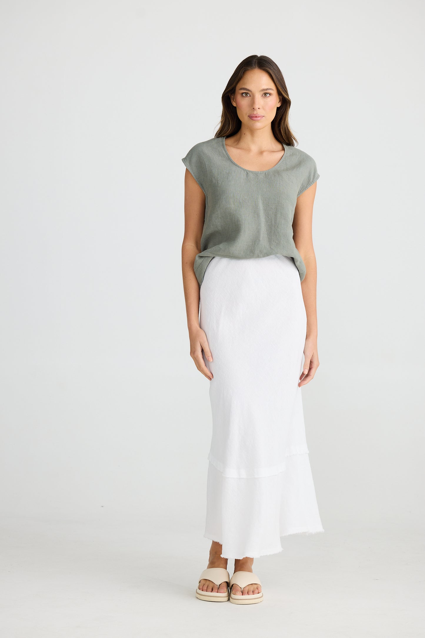 Pisa Skirt (White Linen)