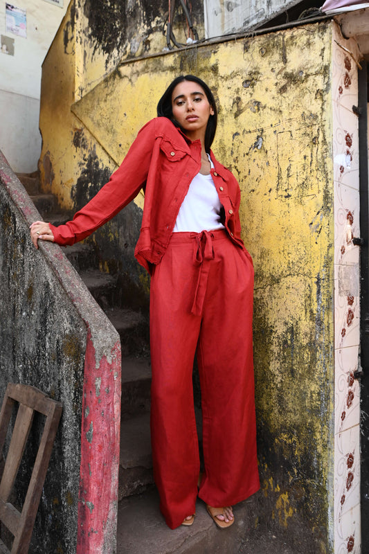 Dickens Pant (Cherry Linen Blend)