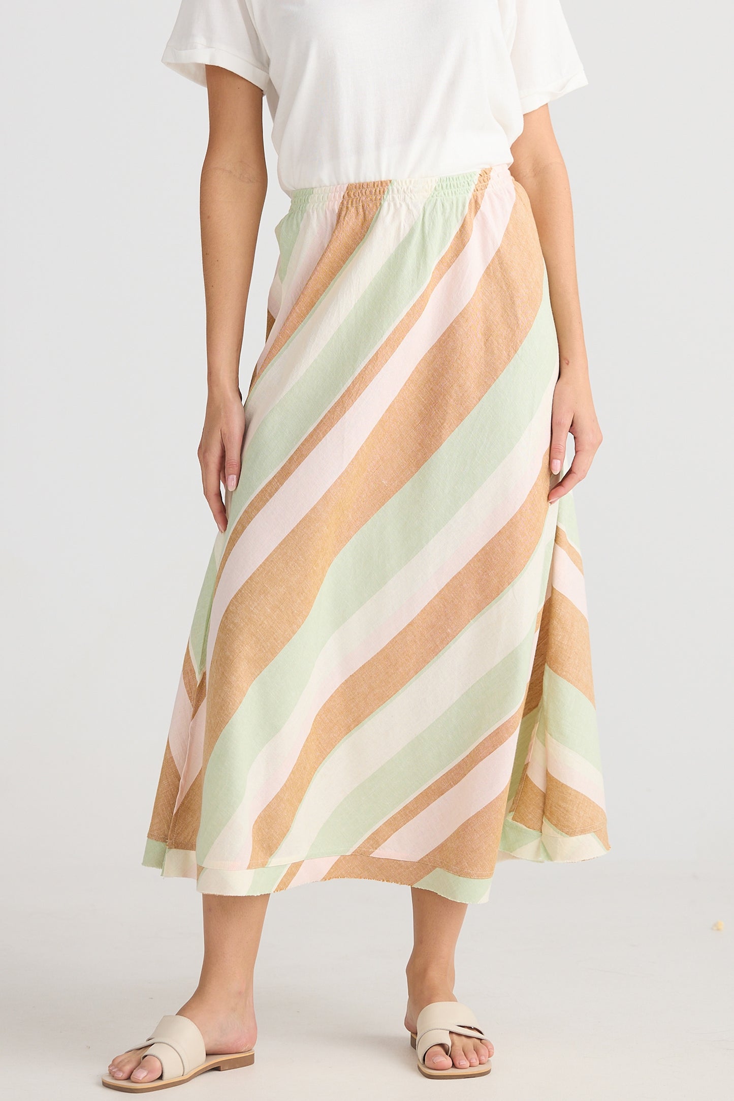 Sicily Skirt (Melon Field Stripe)