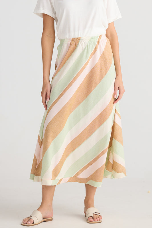 Sicily Skirt (Melon Field Stripe)