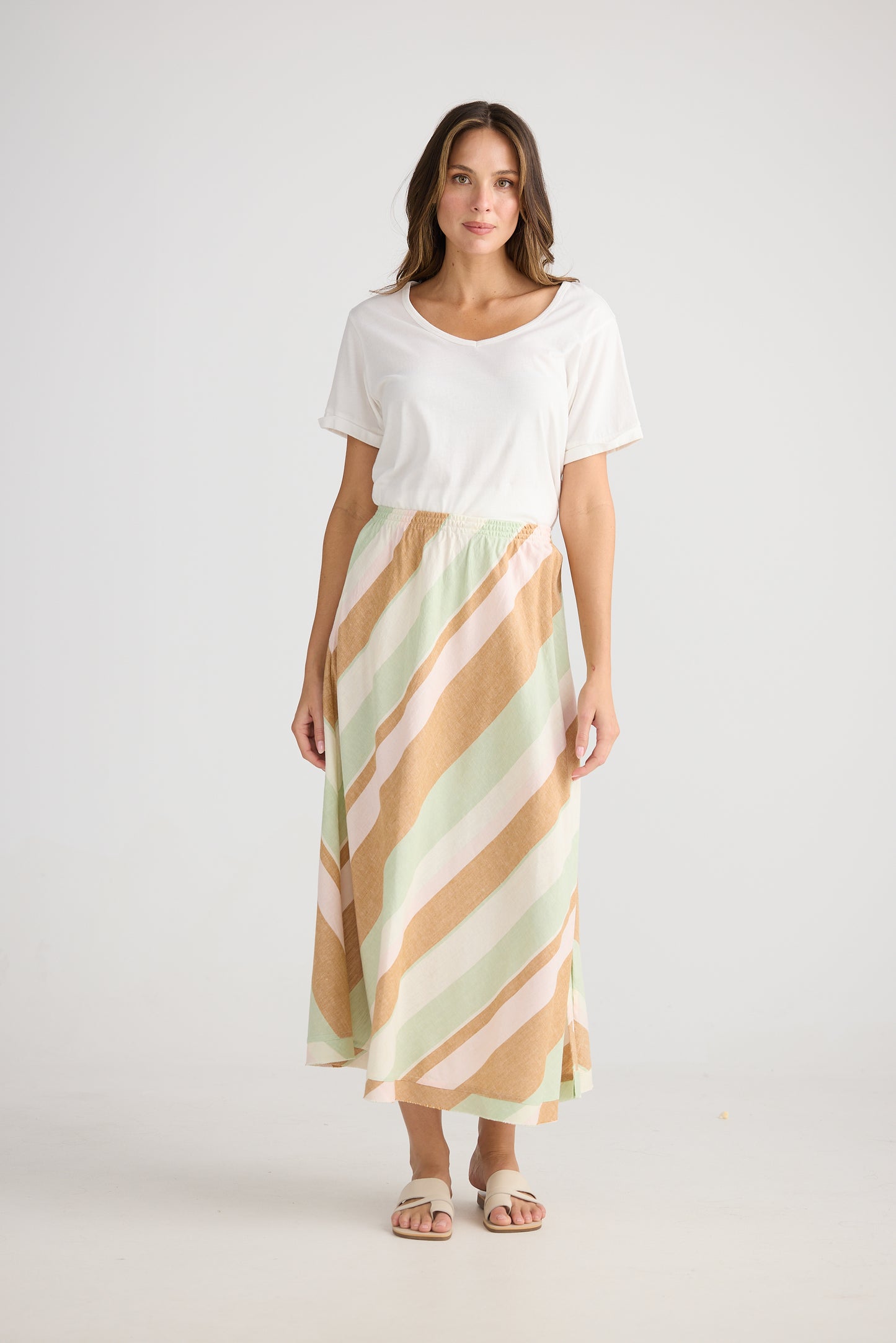 Sicily Skirt (Melon Field Stripe)
