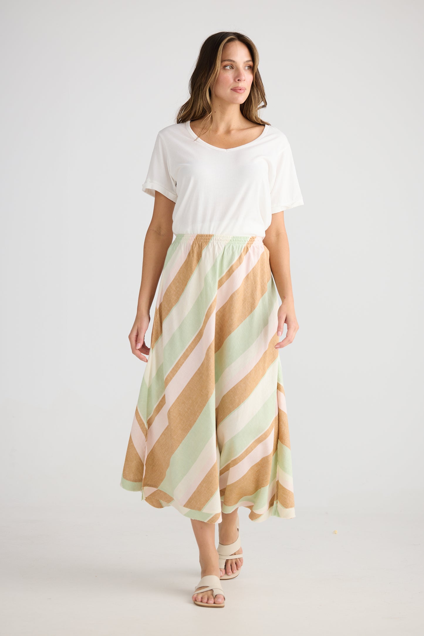 Sicily Skirt (Melon Field Stripe)