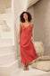 Coco Bias Dress (Cherry Linen Blend)