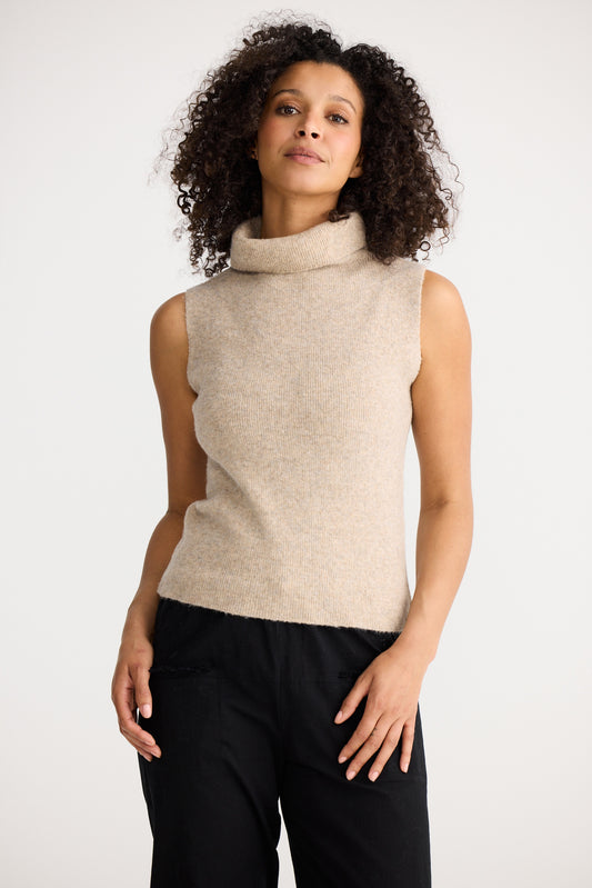 The Shanty Corporation Lucerne Sleeveless Knit Top in Oatmeal | omen's Knitwear | Gretel Lane