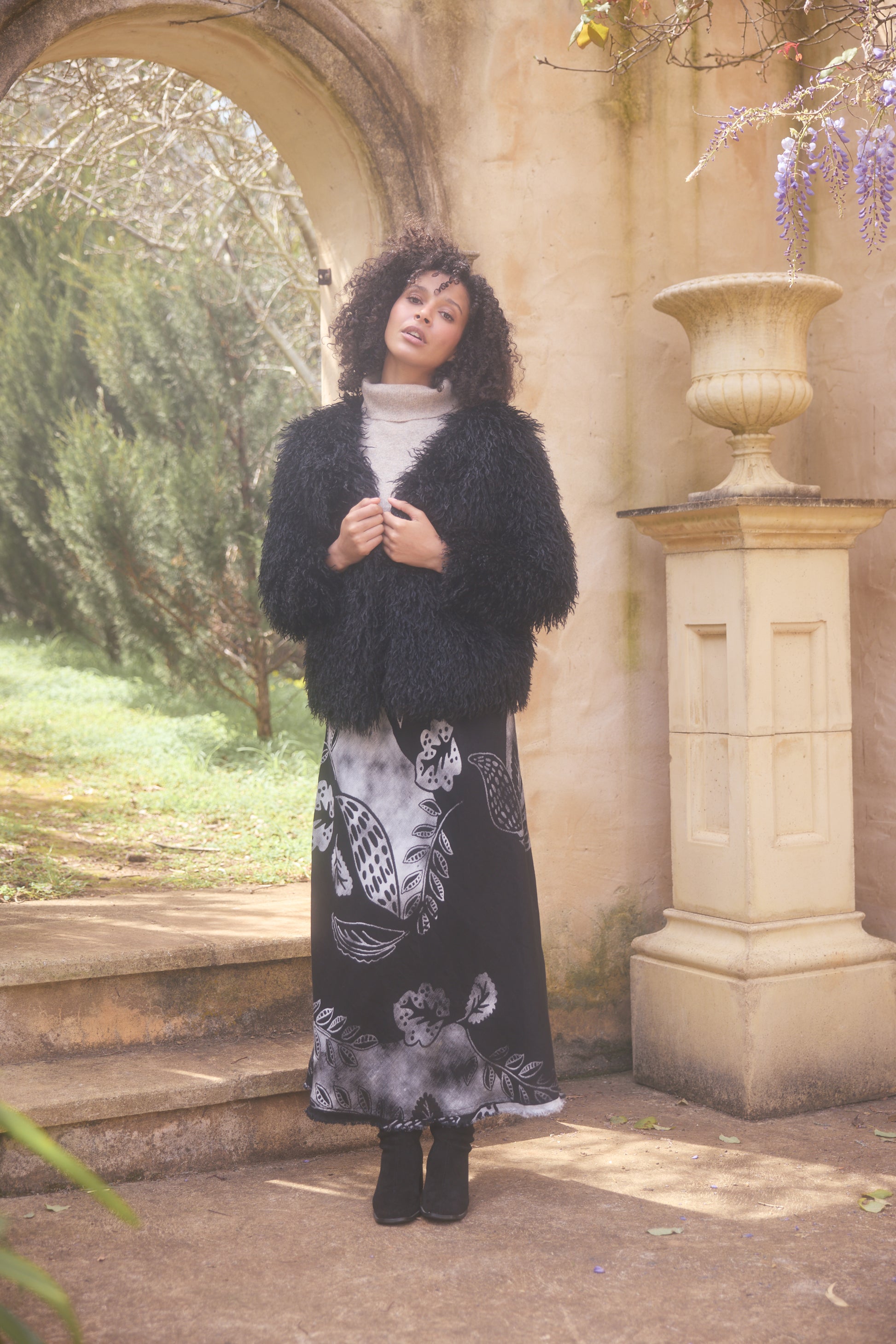 The Shanty Corporation Tolstoy Faux Fur Jacket in Black | Women's Jackets | Gretel Lane