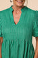 Sabre Linen V-Neck Dress (Emerald City)