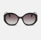 Locello Sabrina Round Polarised Sunglasses Black/Off White | Women's Sunglasses | Gretel Lane