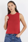 Among The Brave Salute Relaxed Sleeveless Knit Top Red | Women's Clothing | Gretel Lane