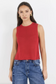 Among The Brave Salute Relaxed Sleeveless Knit Top Red | Women's Clothing | Gretel Lane