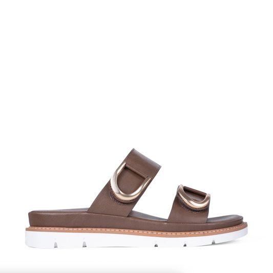 Los Cabos San Women's Slip-On Sandal Chestnut | Gretel Lane | Women's Double Strap Sandal 