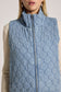 Eb & Ive Denim Blue Quilted Cropped Sansi Vest | Gretel Lane