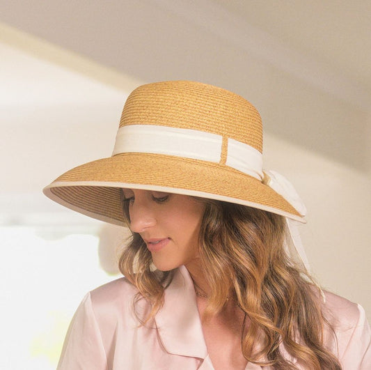 Scarlett Medium Brim Ribbon Cream