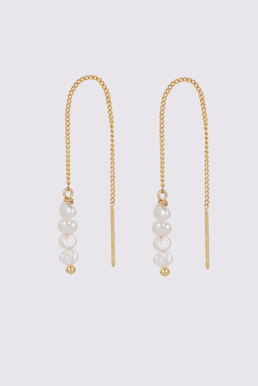 Zafino Women's Gold Scarlett Pearl Thread Earring | Gretel Lane