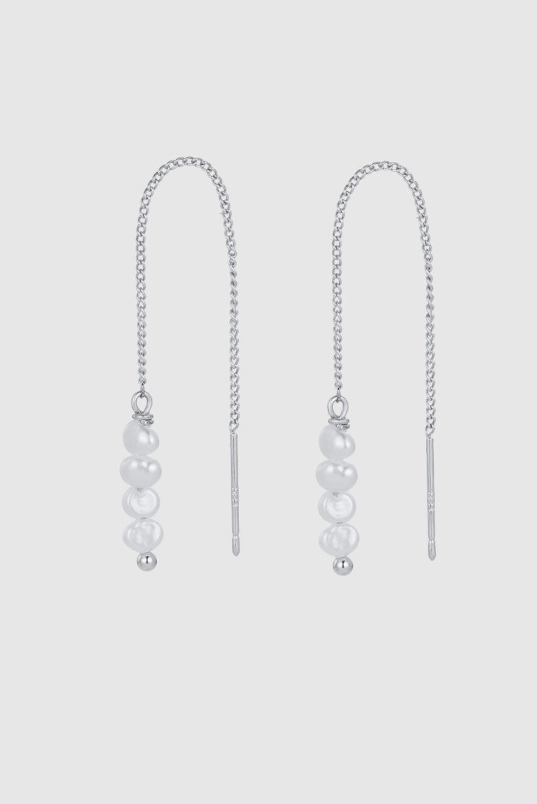 Zafino Women's Silver Scarlett Pearl Thread Earring | Gretel Lane