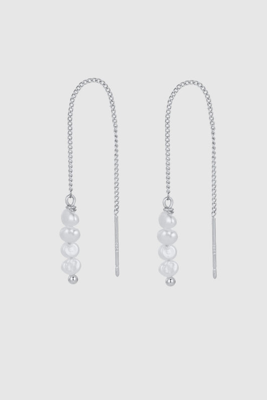 Zafino Women's Silver Scarlett Pearl Thread Earring | Gretel Lane