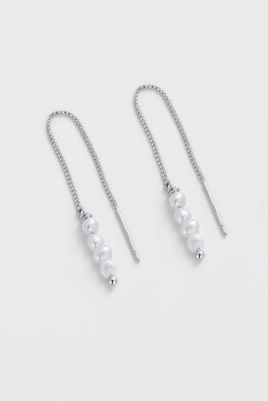 Zafino Women's Silver Scarlett Pearl Thread Earring | Gretel Lane