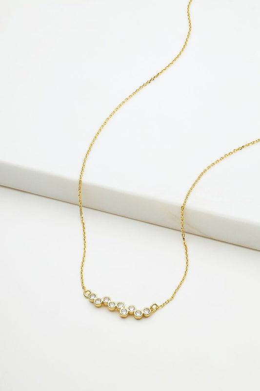 Scattered Crystal Mini Necklace (Gold)