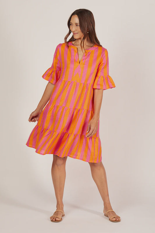 Scout Linen Tiered Dress (Afterglow)