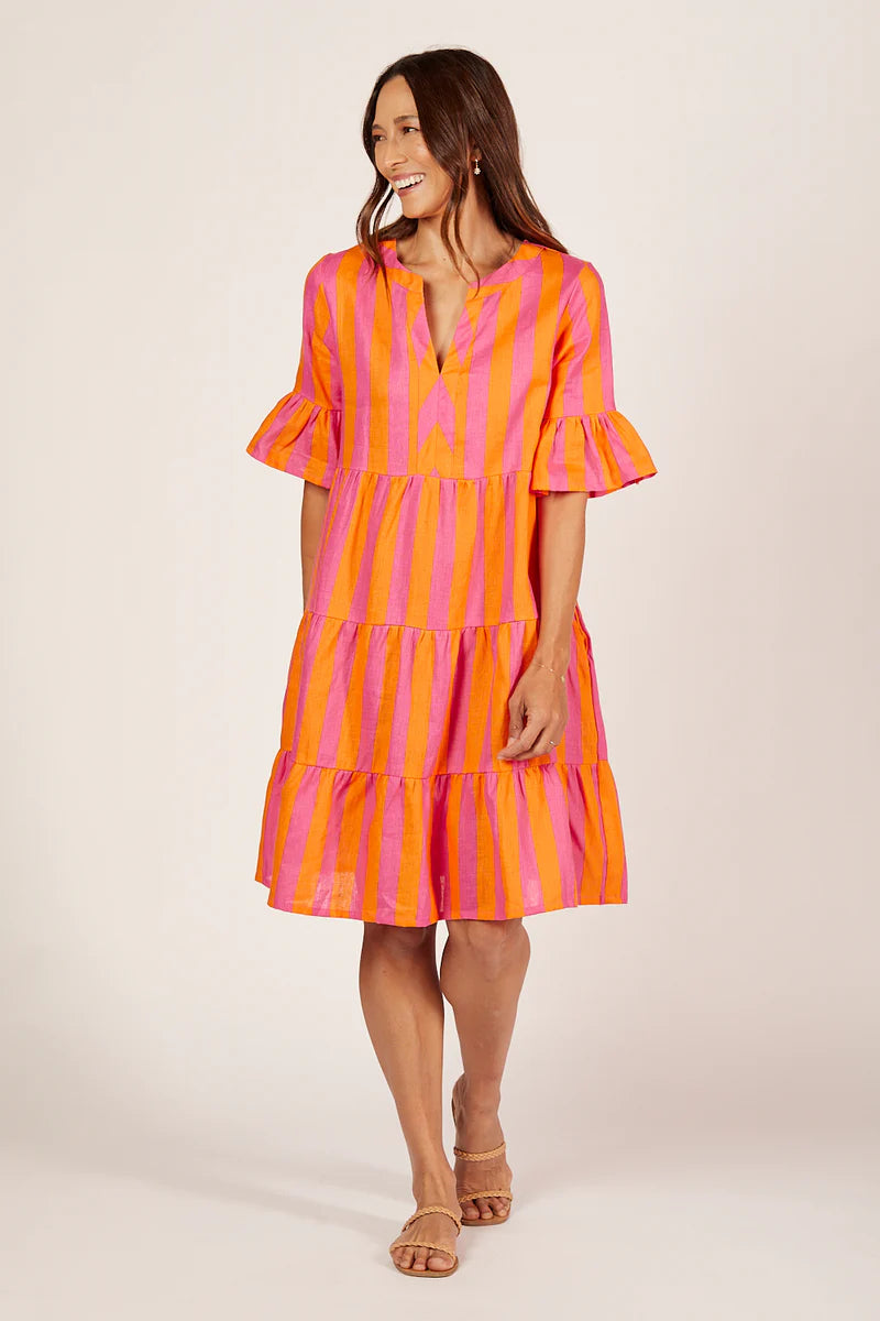 Scout Linen Tiered Dress (Afterglow)