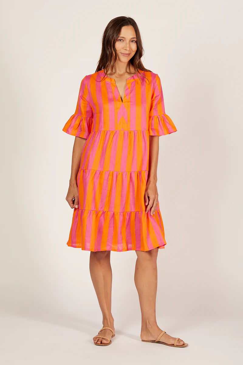 Scout Linen Tiered Dress (Afterglow)