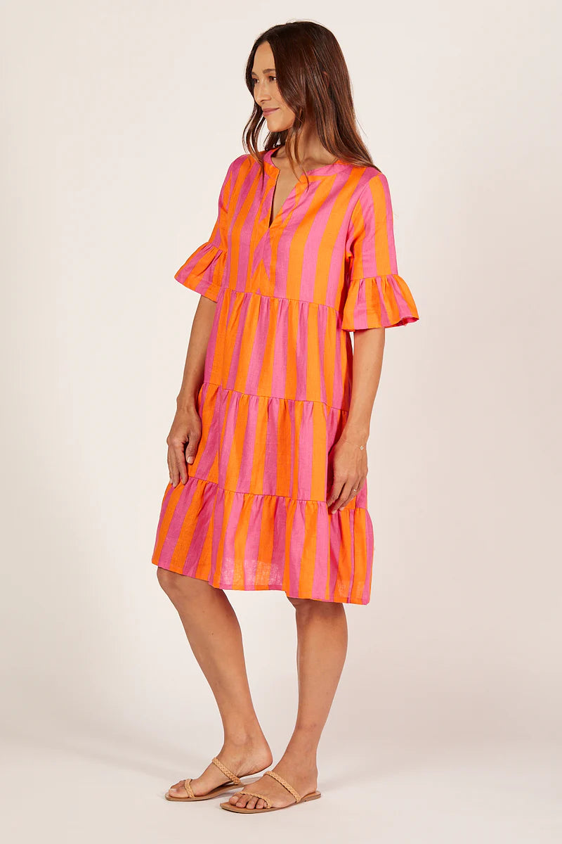 Scout Linen Tiered Dress (Afterglow)