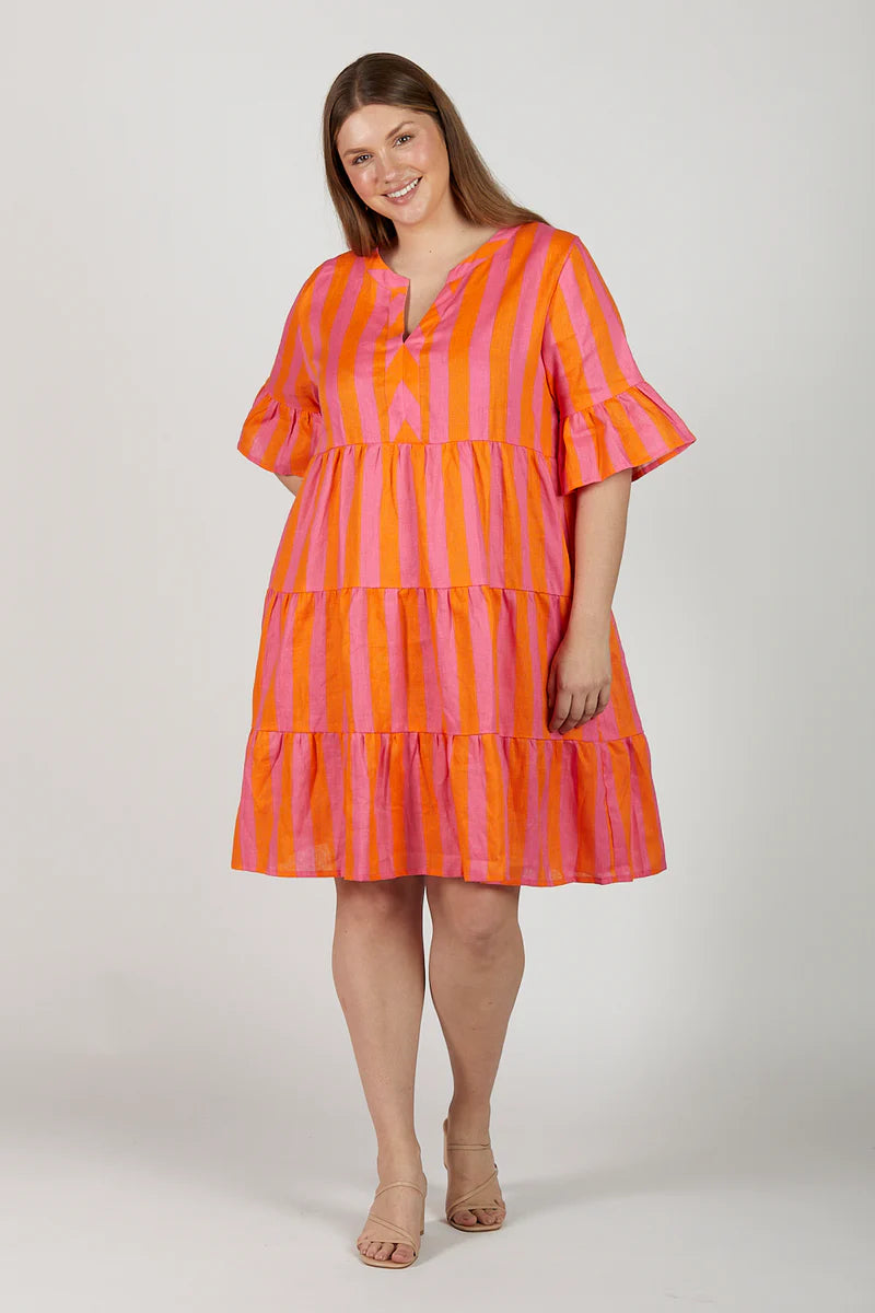 Scout Linen Tiered Dress (Afterglow)