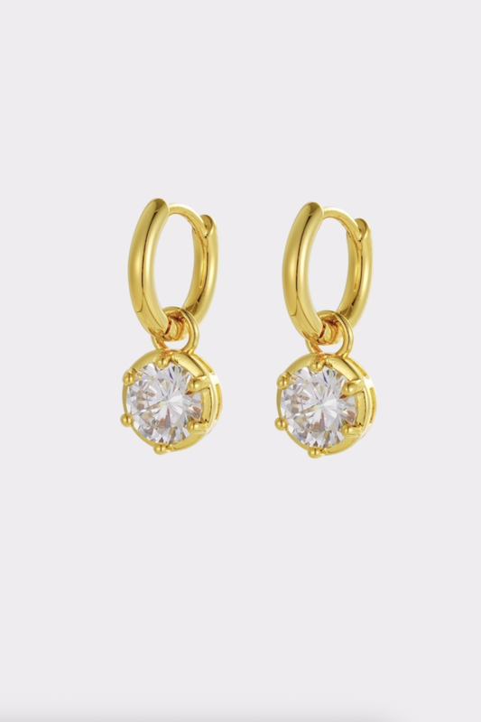 Zafino Serena Crystal Drop Hoop Earring Gold | Women's Jewellery | Gretel Lane