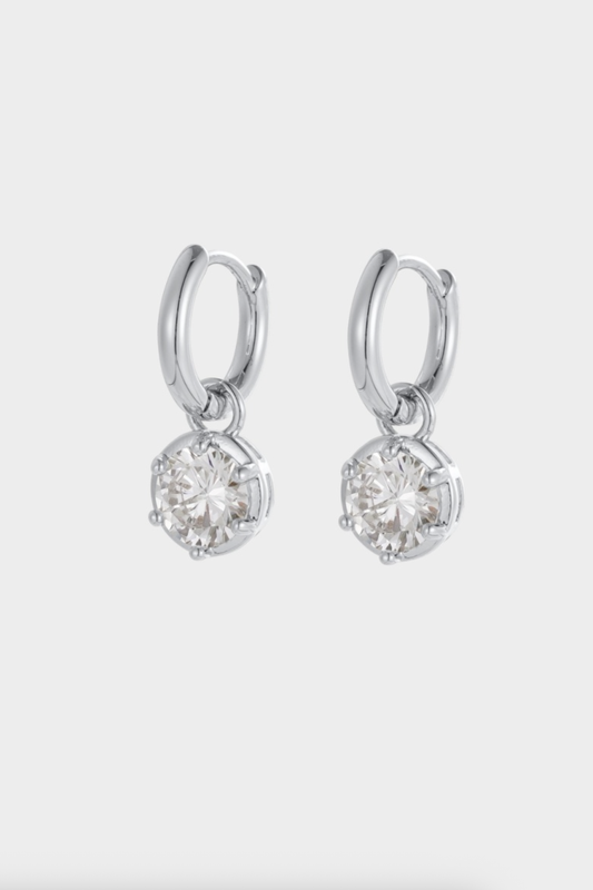 Zafino Serena Crystal Drop Hoop Earring Silver | Women's Jewellery | Gretel Lane
